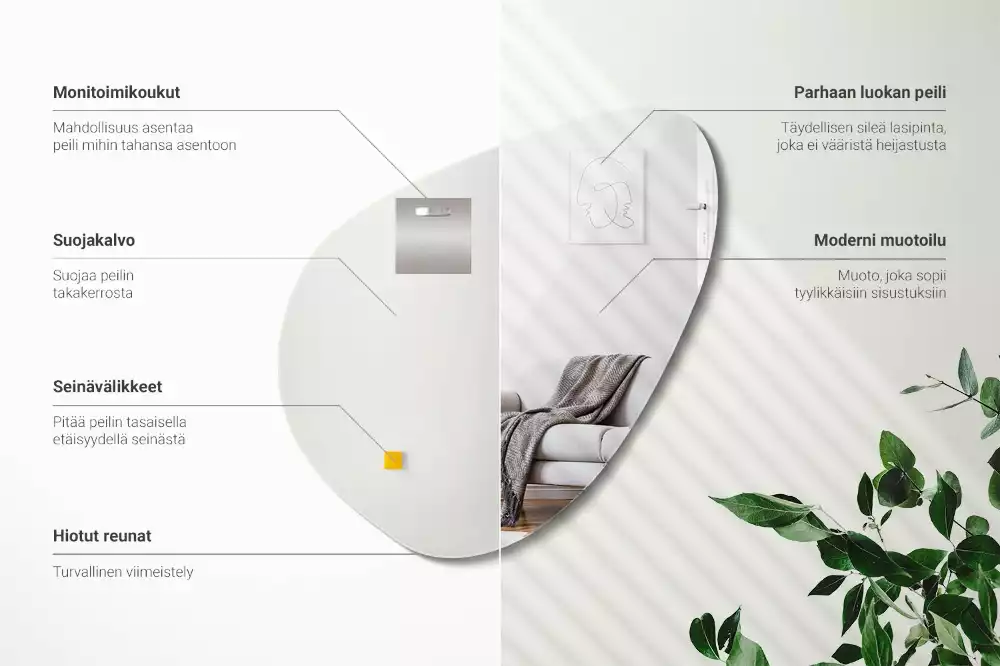 Organikus tükör dekoratív fal