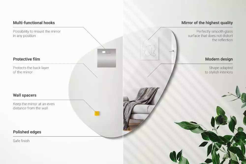 Organikus tükör dekoratív fal