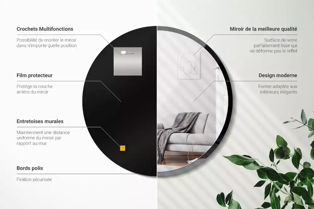 Kör tükör fal fekete keretben