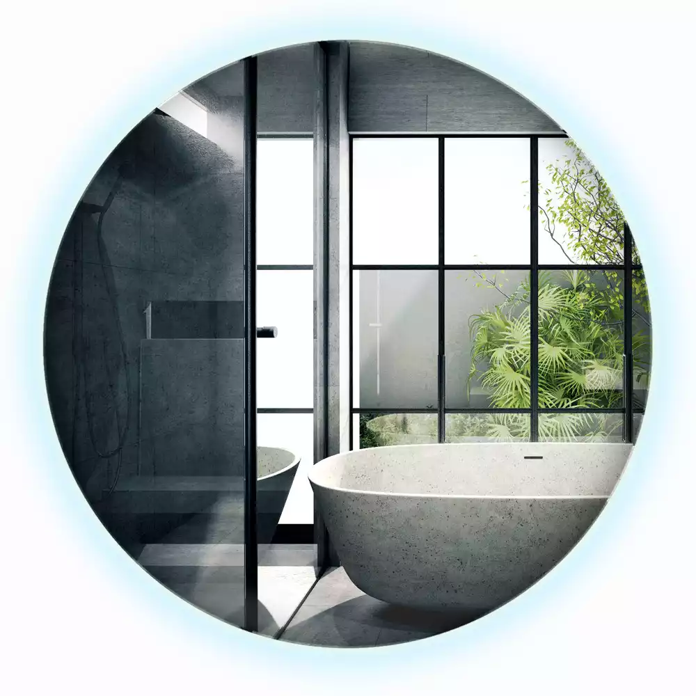 Kerek tükör modern LED világítással