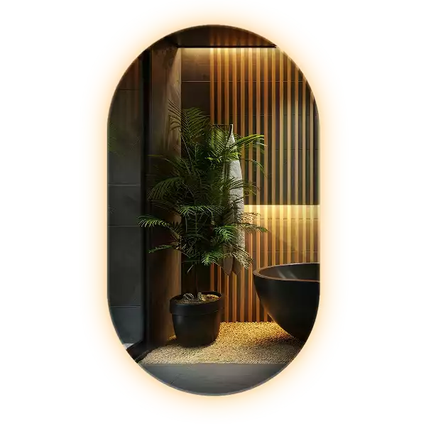 Ovális tükör led világítással dekoratív akasztás