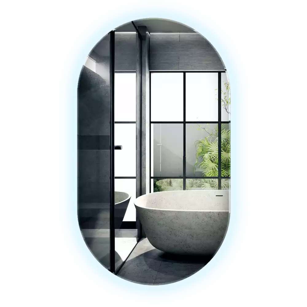 Ovális tükör led világítással dekoratív akasztás