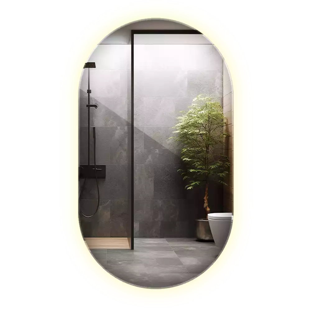 Ovális tükör led világítással dekoratív akasztás