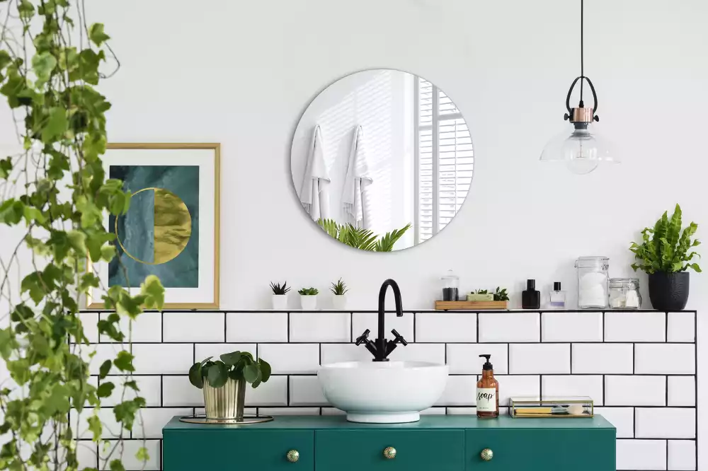 Kerek tükör fal keret nélkül