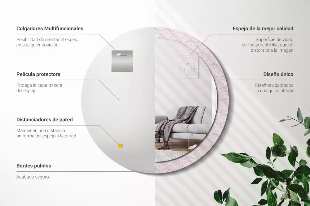 Kerek dísztükör Virágszirmok