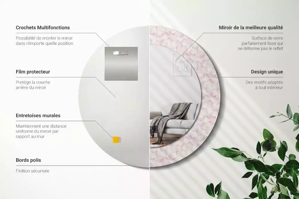 Kerek dísztükör Virágszirmok