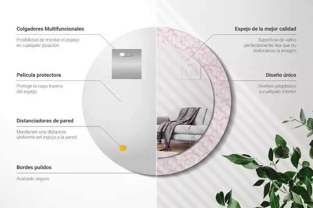 Kerek dísztükör Virágszirmok