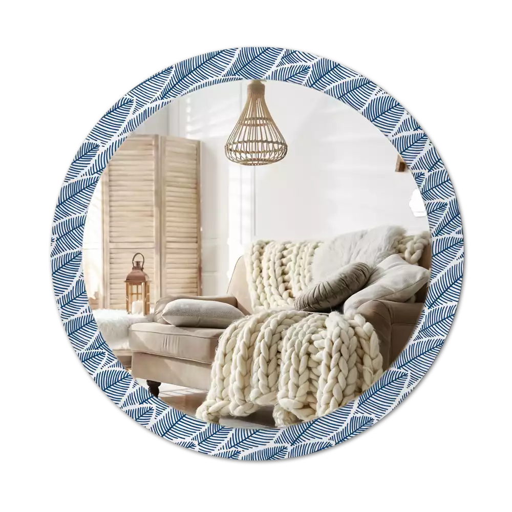 Kerek dísztükör Levelek