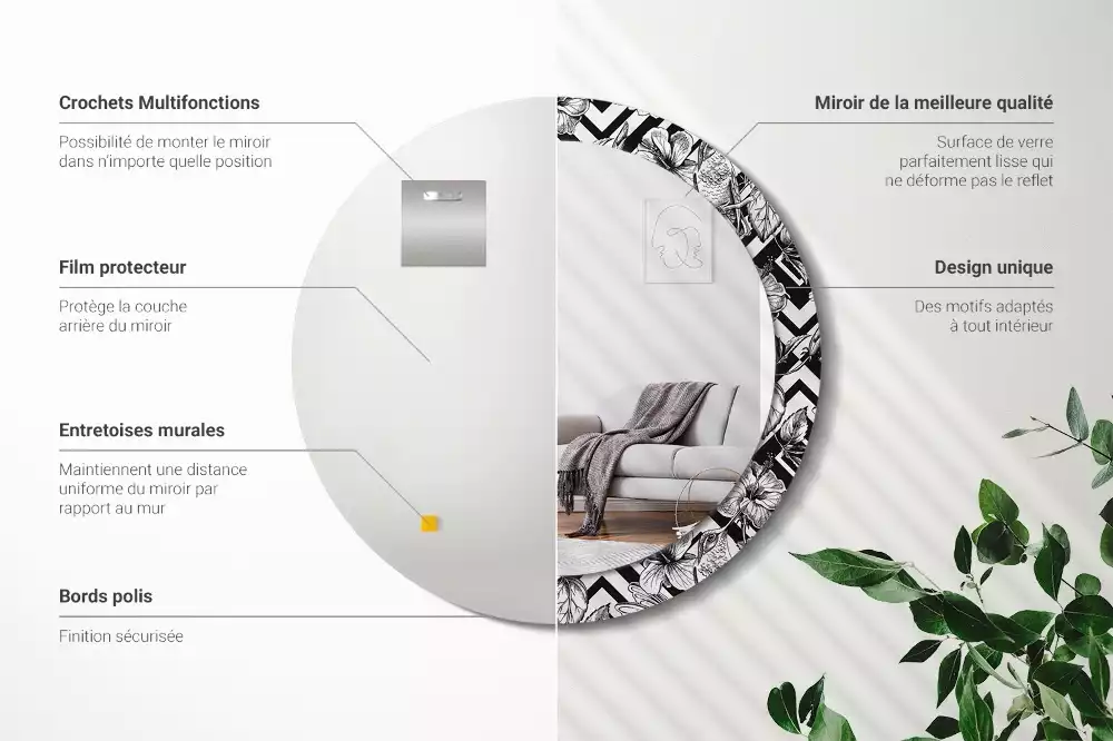 Kerek dísztükör Kolibri