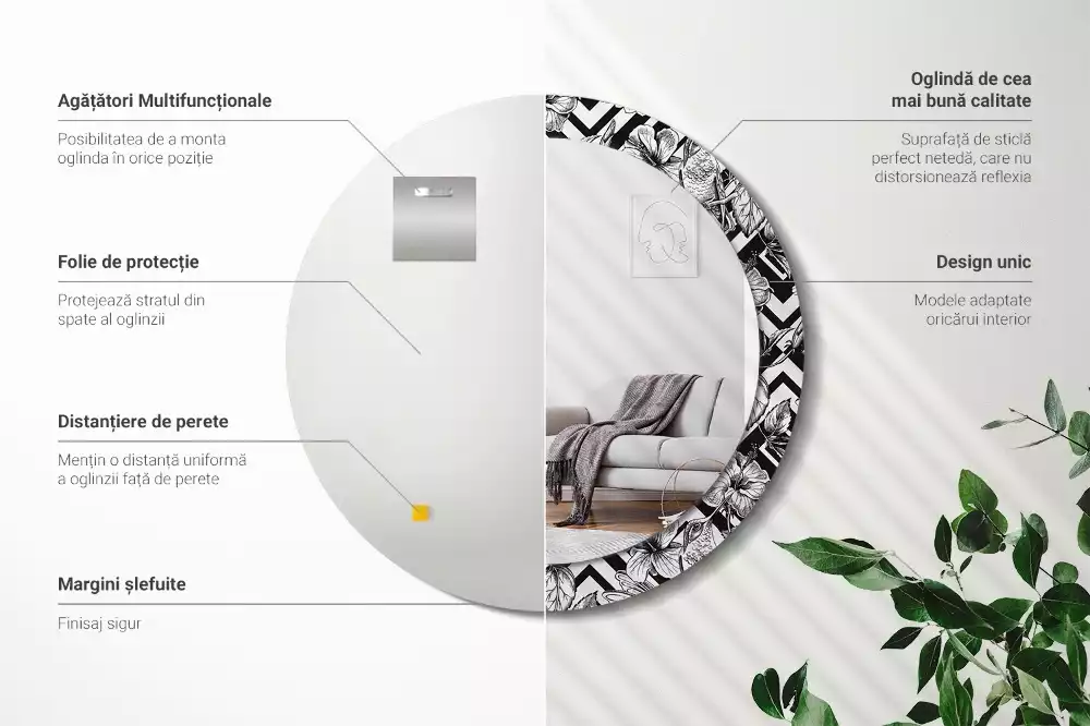 Kerek dísztükör Kolibri