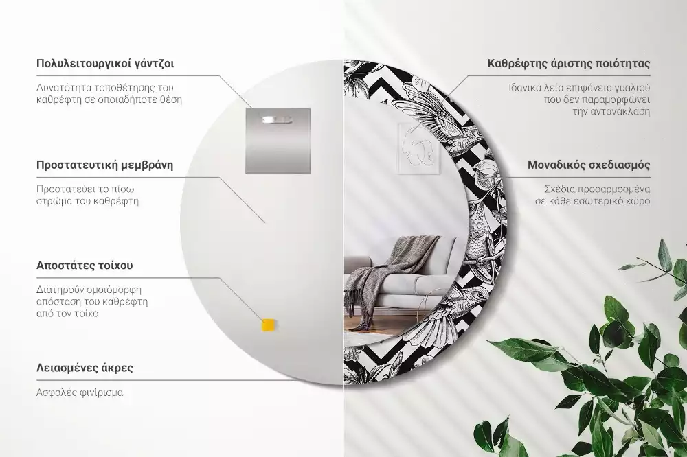 Kerek dísztükör Kolibri