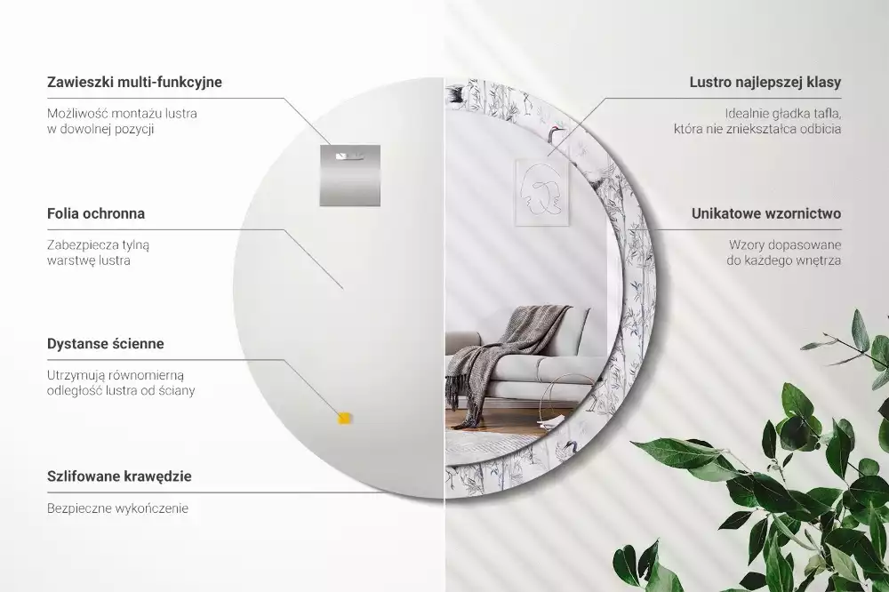 Kerek dísztükör Darumadarak