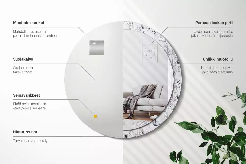 Kerek dísztükör Darumadarak