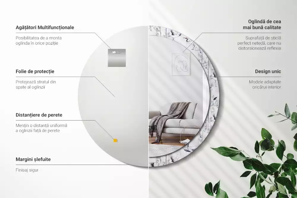 Kerek dísztükör Darumadarak