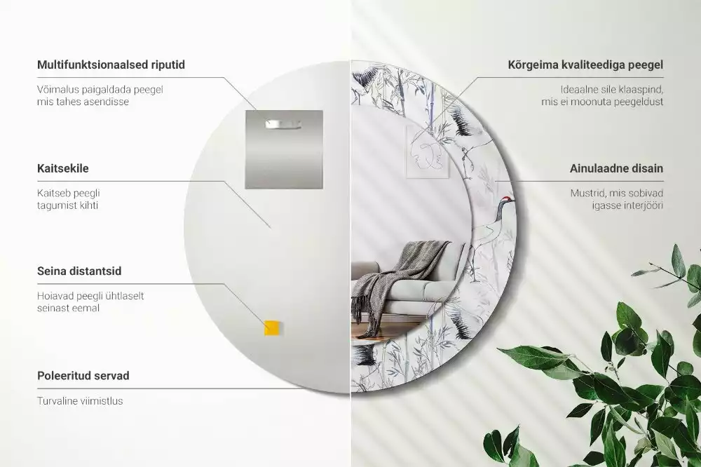 Kerek dísztükör Darumadarak