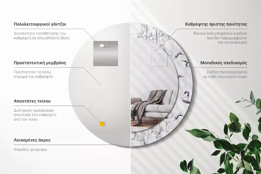 Kerek dísztükör Darumadarak