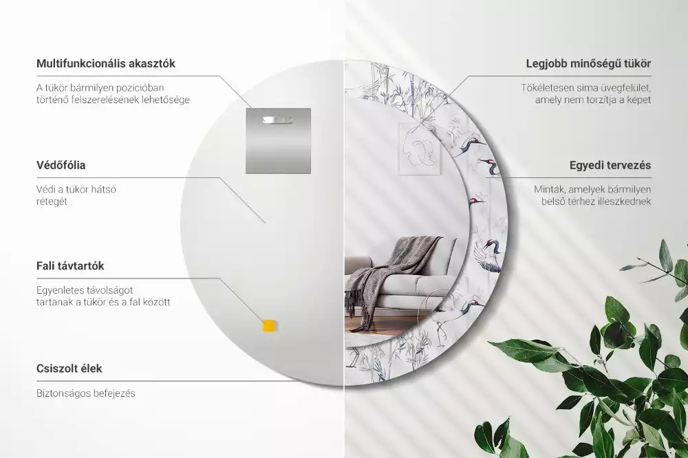 Kerek dísztükör Darumadarak