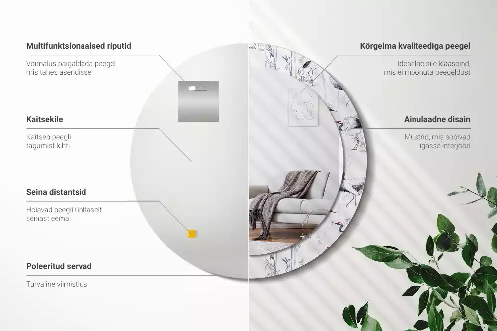 Kerek dísztükör Darumadarak