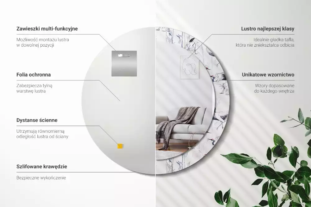 Kerek dísztükör Darumadarak