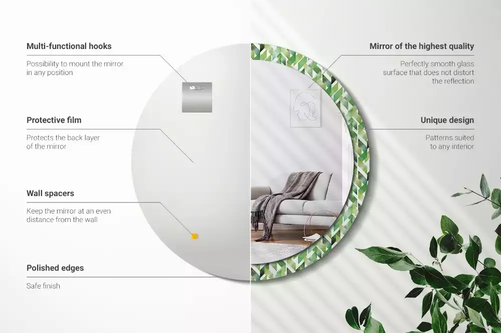 Kerek dísztükör halszálkás