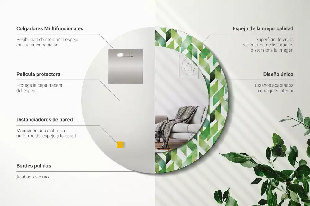 Kerek dísztükör halszálkás