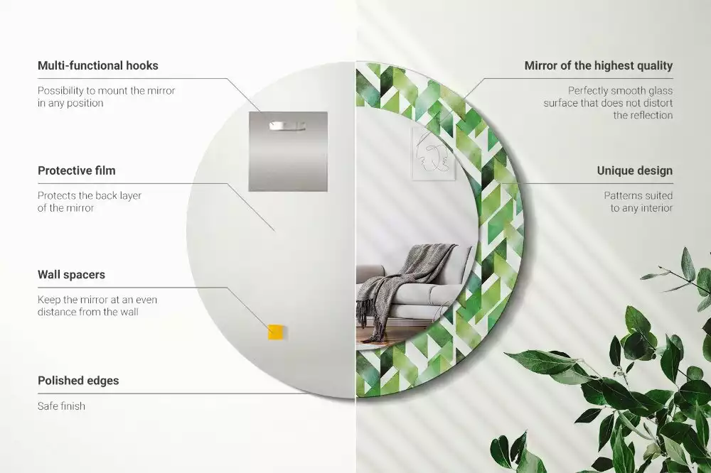 Kerek dísztükör halszálkás