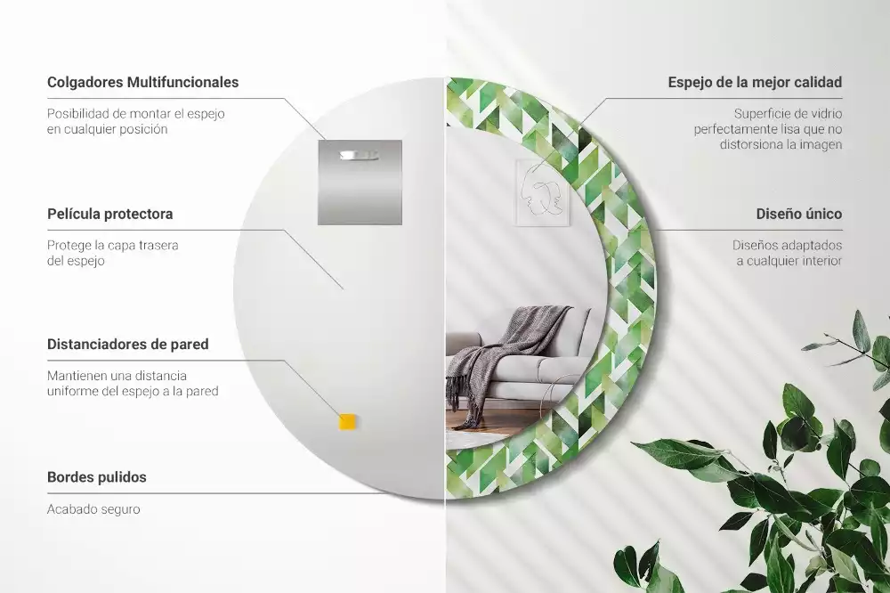 Kerek dísztükör halszálkás