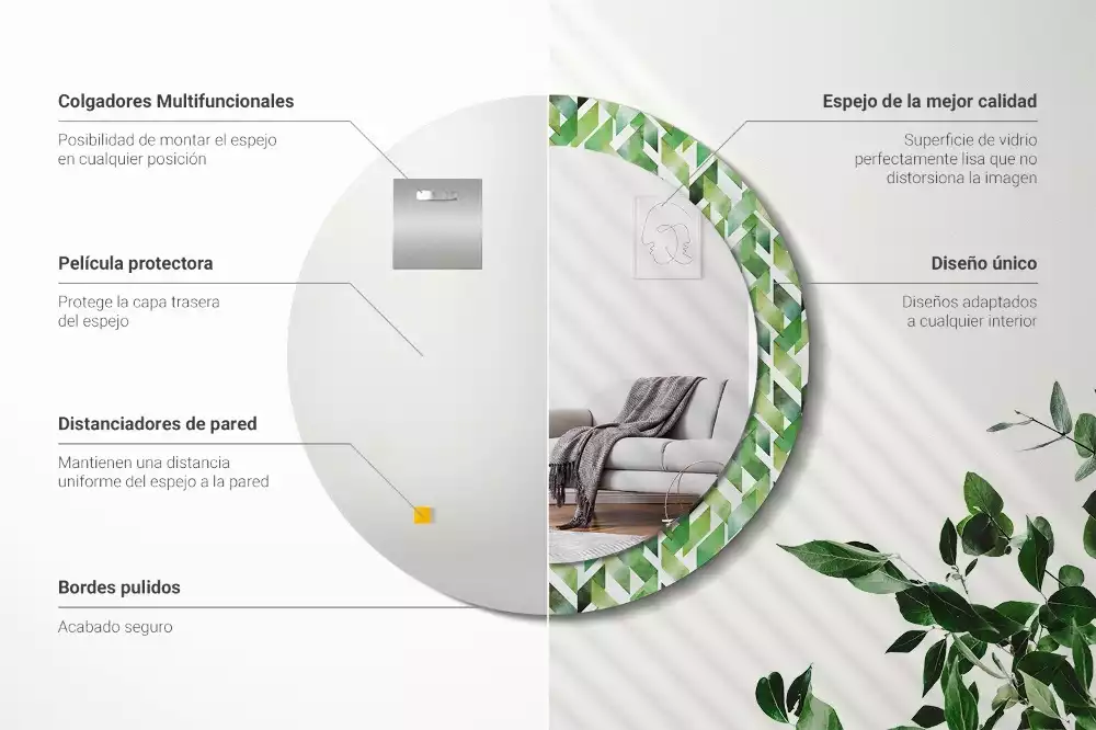 Kerek dísztükör halszálkás