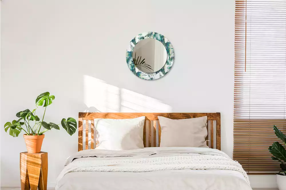 Kerek dísztükör Levelek