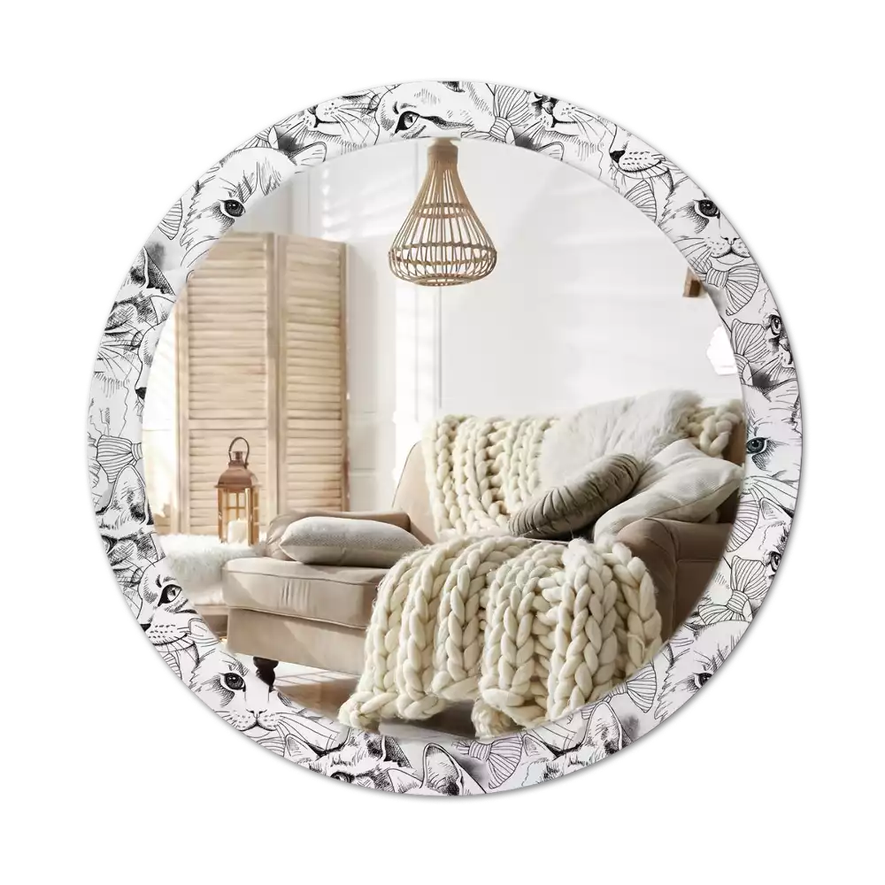 Kerek dísztükör Macskák