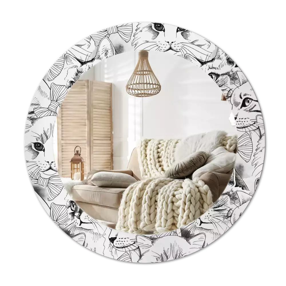 Kerek dísztükör Macskák