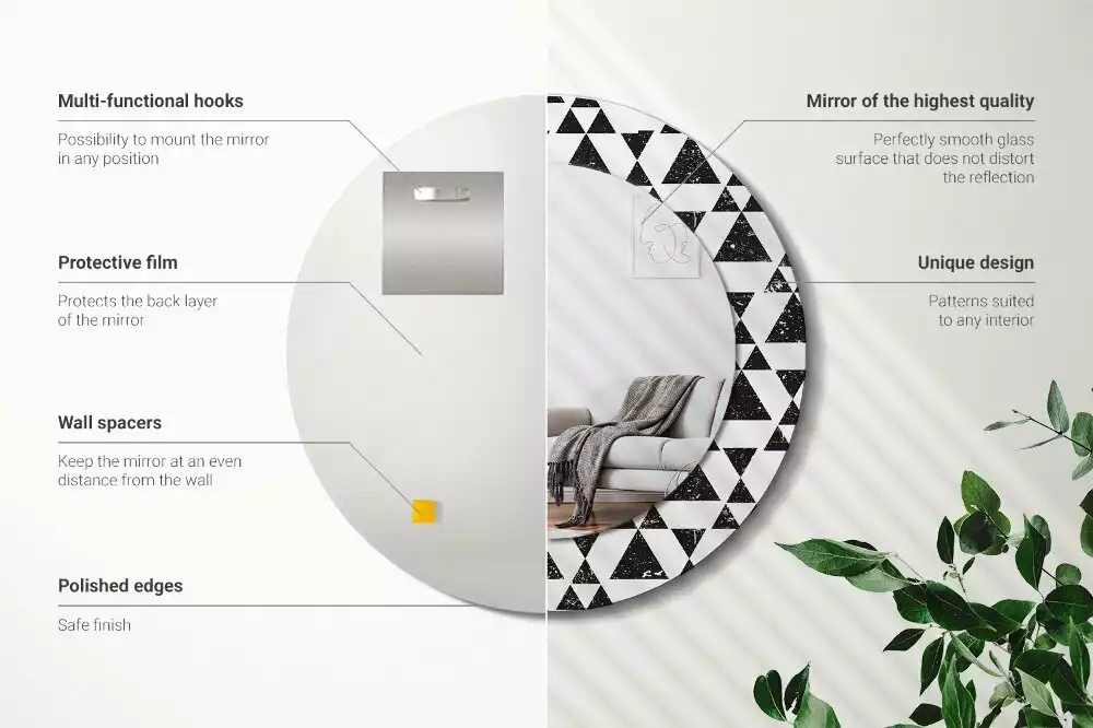 Kerek díszes tükör Háromszögek geometriája