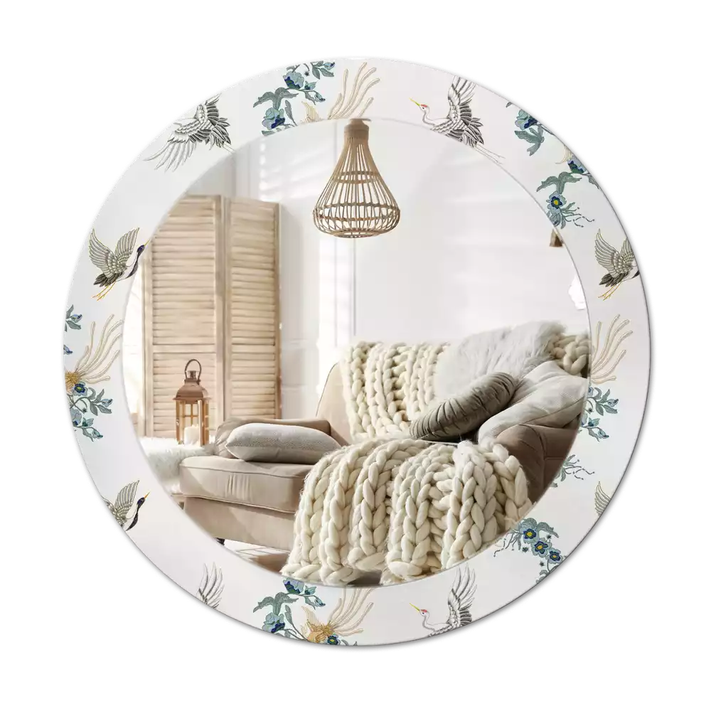 Kerek dísztükör Kínai madarak