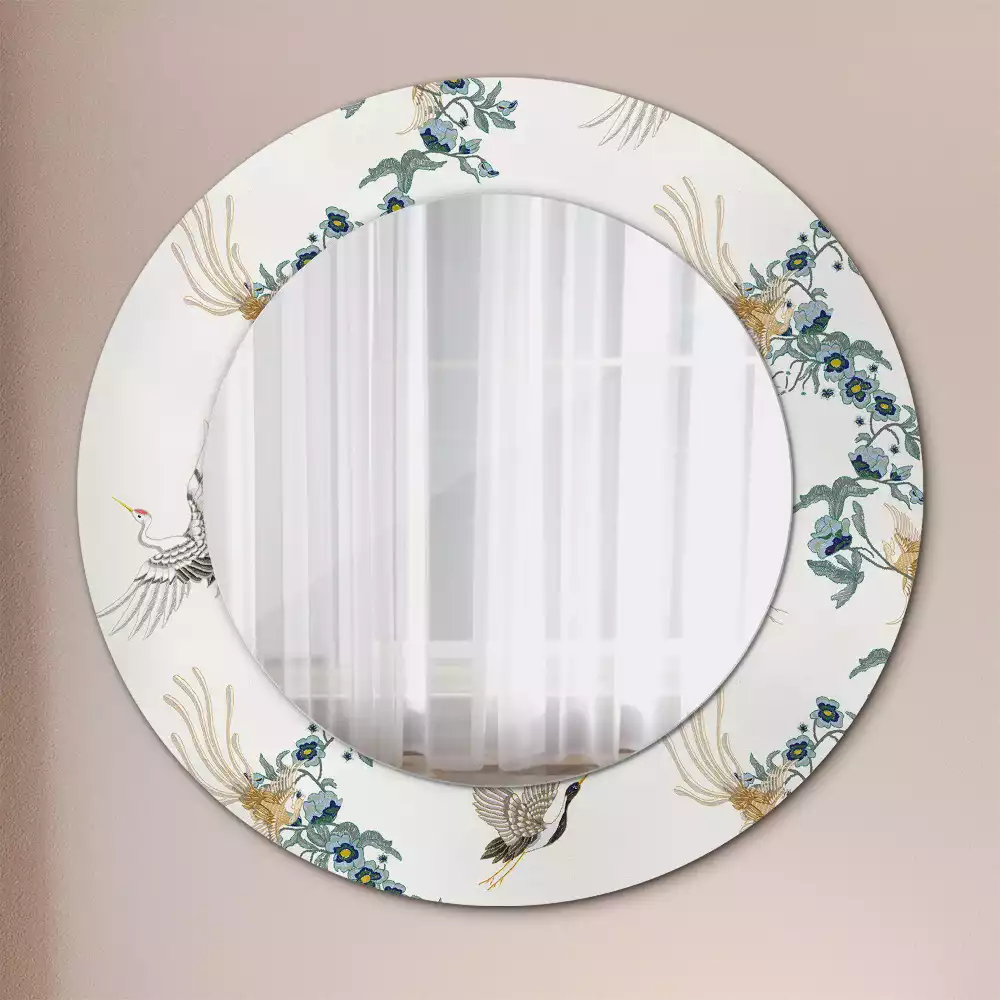Kerek dísztükör Kínai madarak