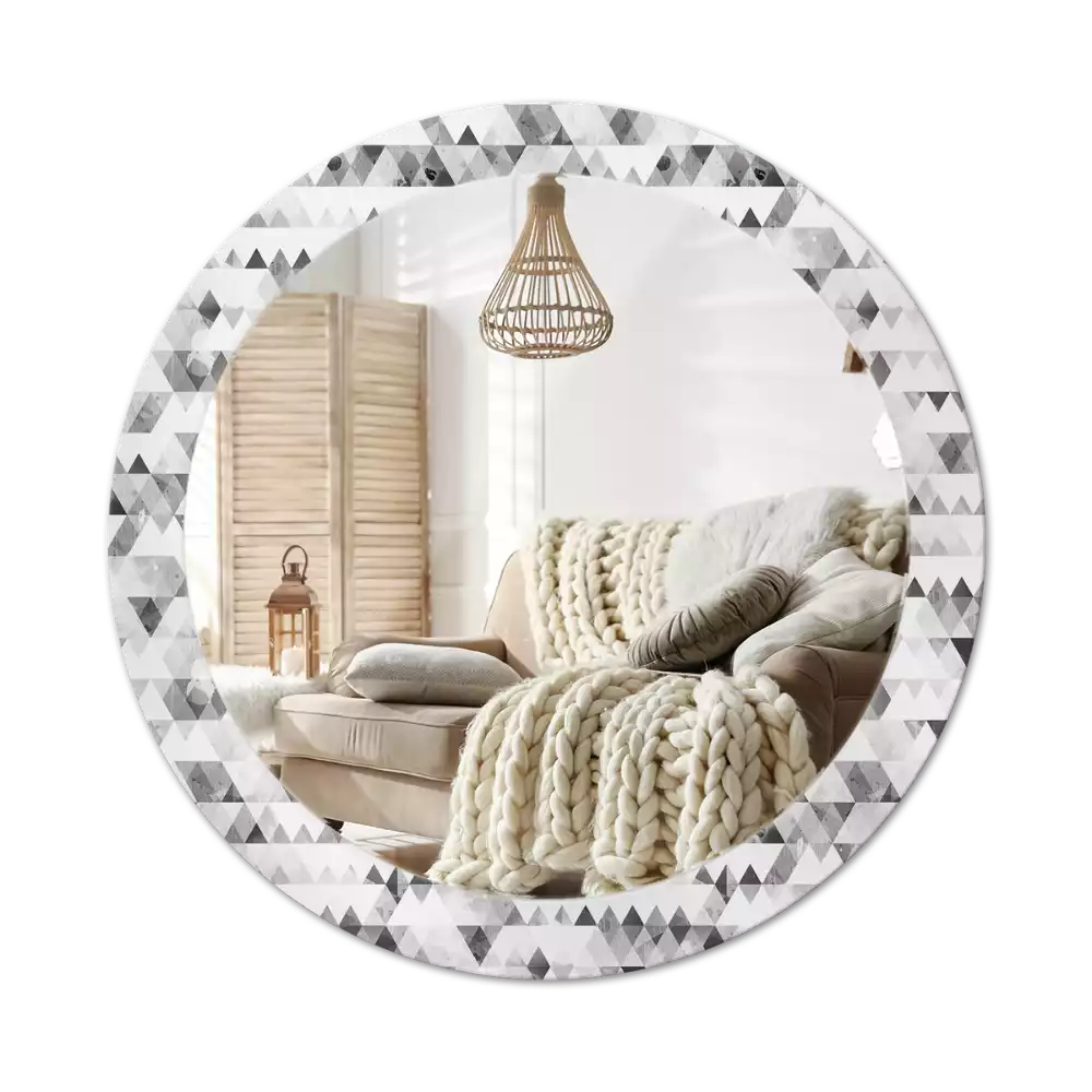 Kerek dísztükör Háromszögek