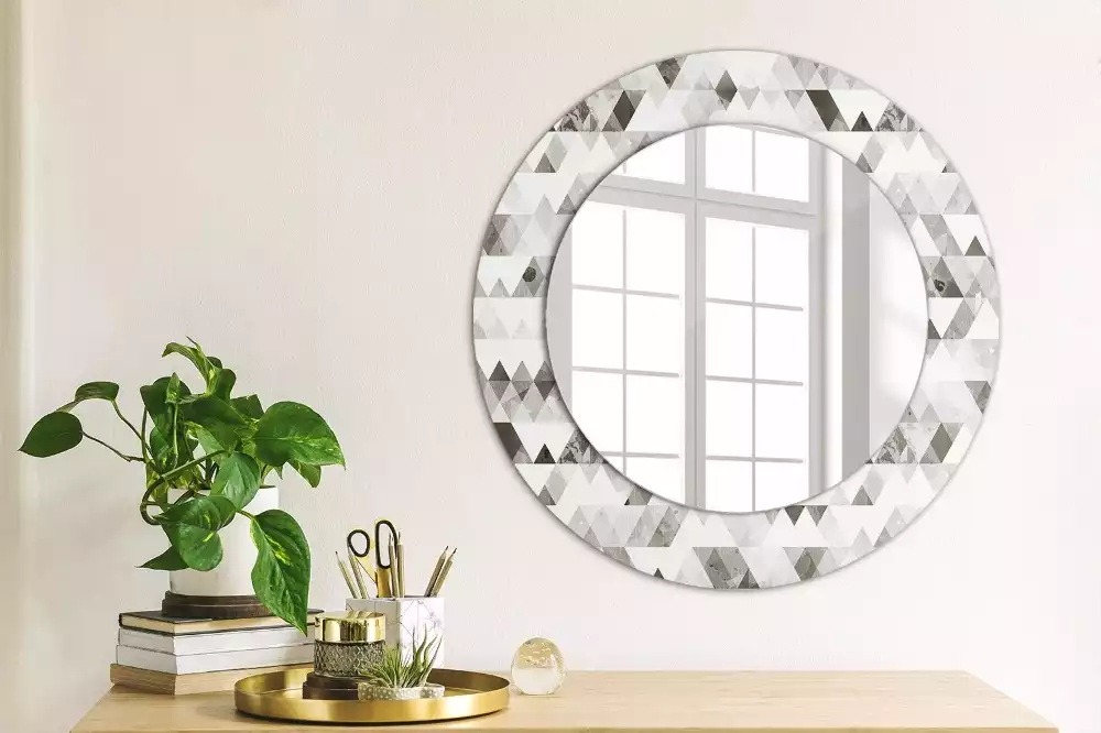 Kerek dísztükör Háromszögek