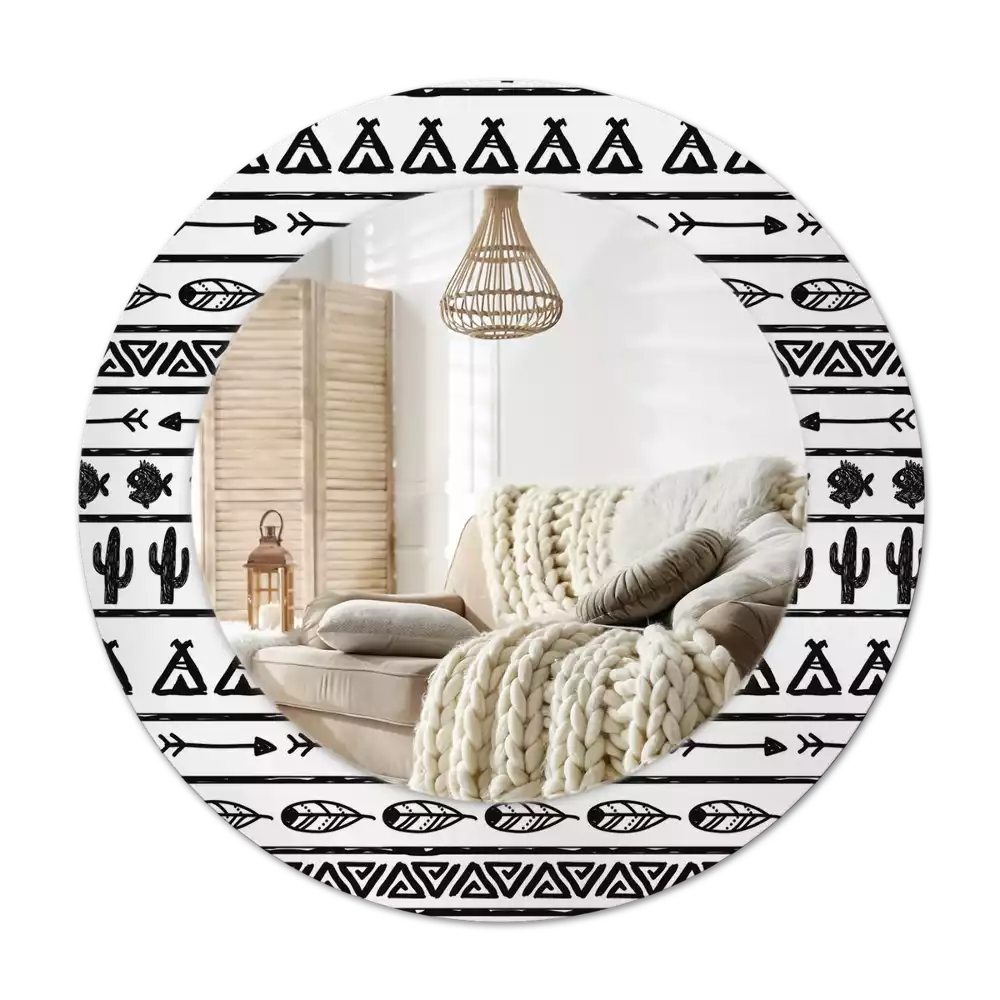 Kerek dísztükör Boho minimalista