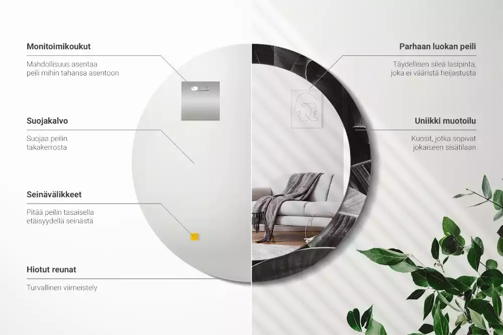 Kerek dísztükör Trópusi pálmafák