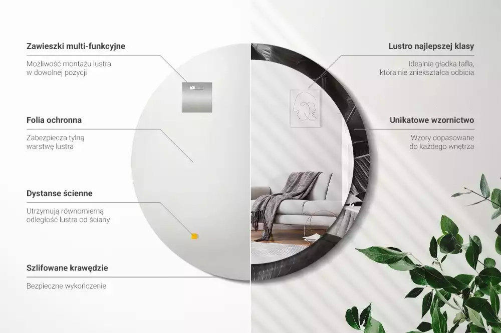 Kerek dísztükör Trópusi pálmafák