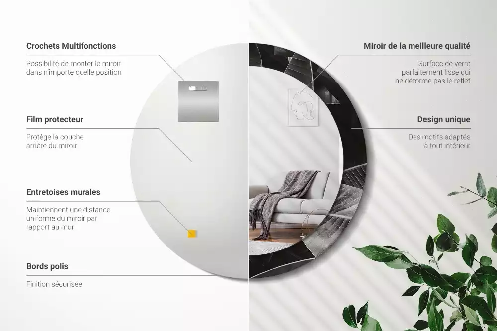 Kerek dísztükör Trópusi pálmafák