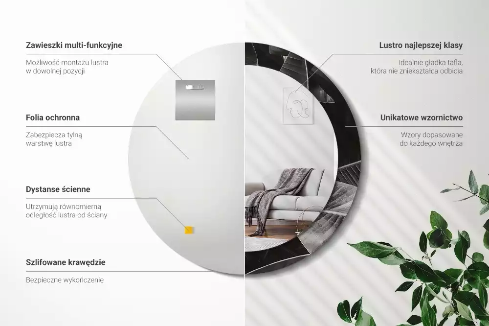 Kerek dísztükör Trópusi pálmafák