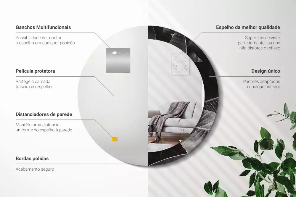 Kerek dísztükör Trópusi pálmafák