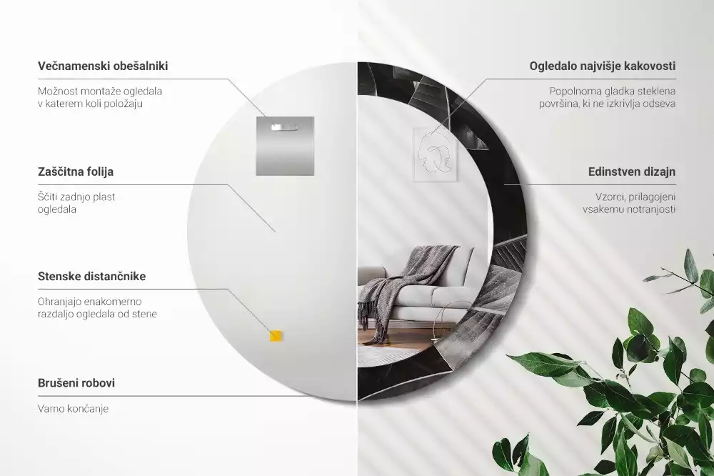 Kerek dísztükör Trópusi pálmafák