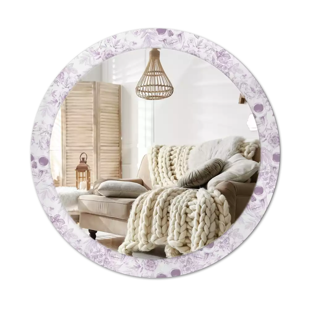 Kerek dísztükör Koponyák