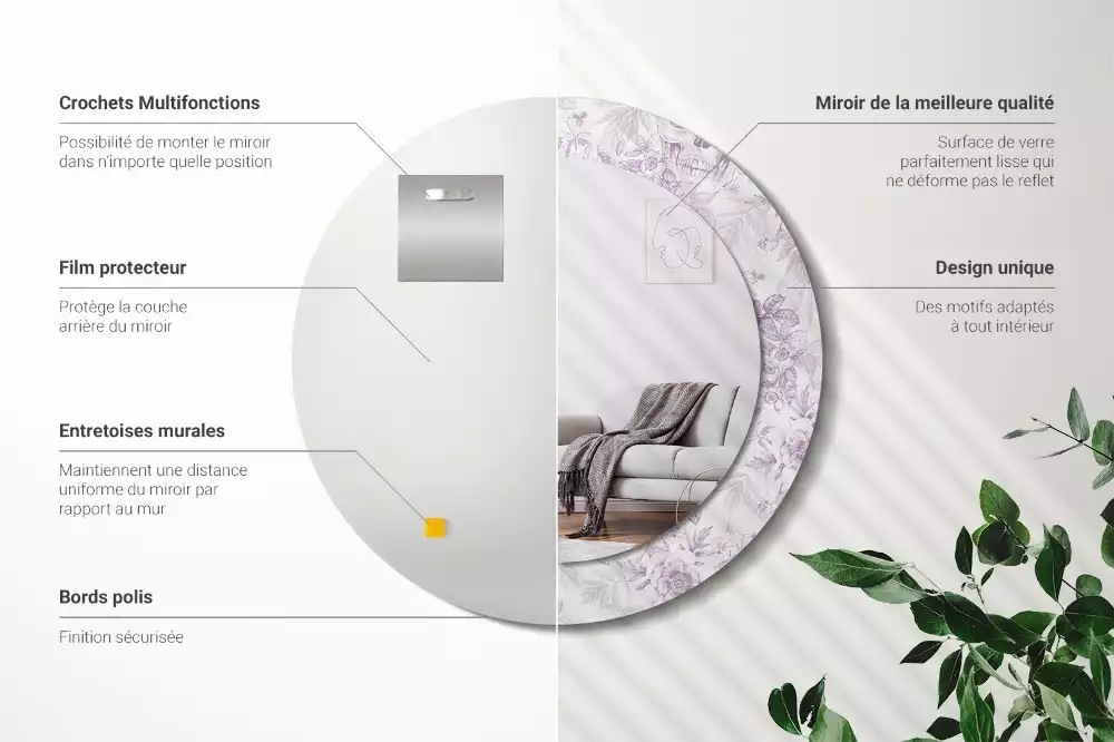 Kerek dísztükör Koponyák