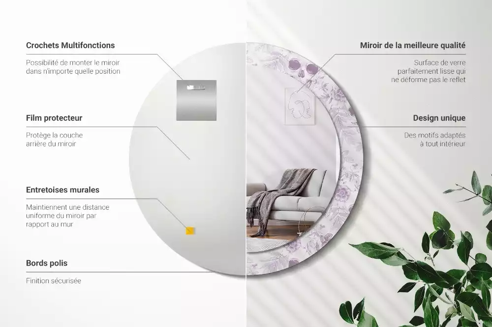 Kerek dísztükör Koponyák