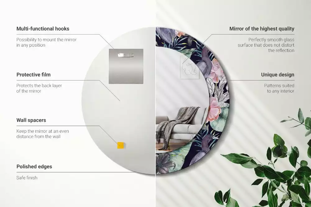 Kerek dísztükör Gémek madarak