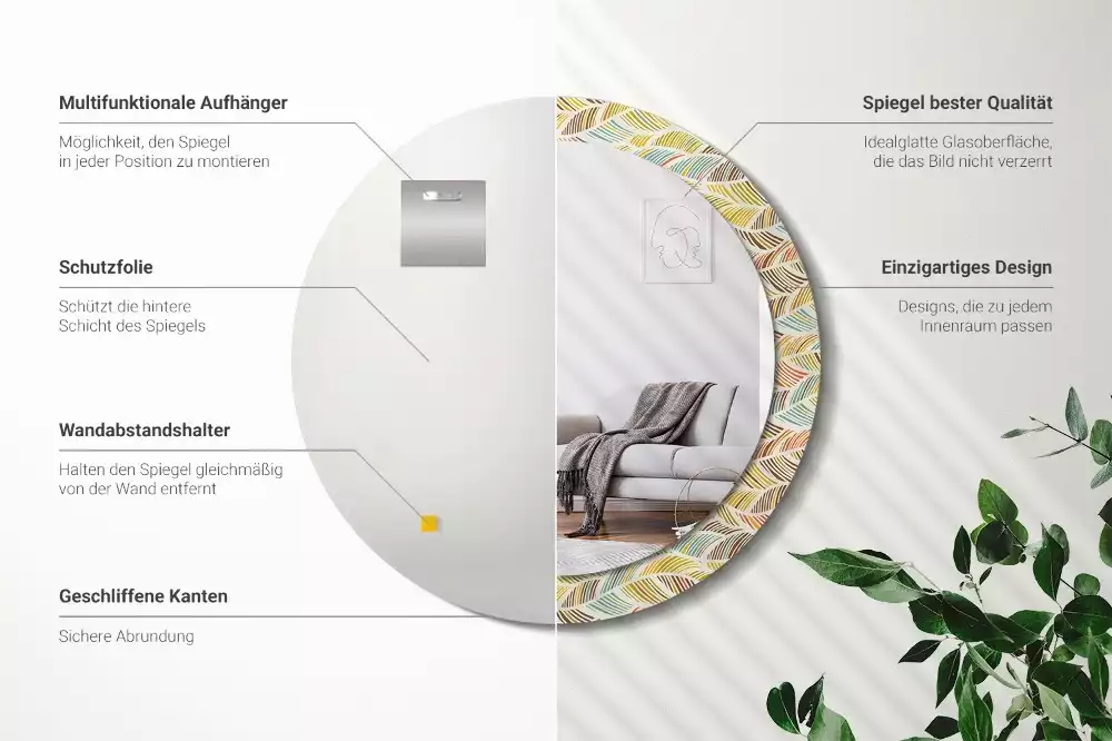 Kerek díszes tükör Absztrakt