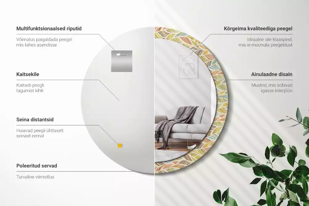 Kerek díszes tükör Absztrakt