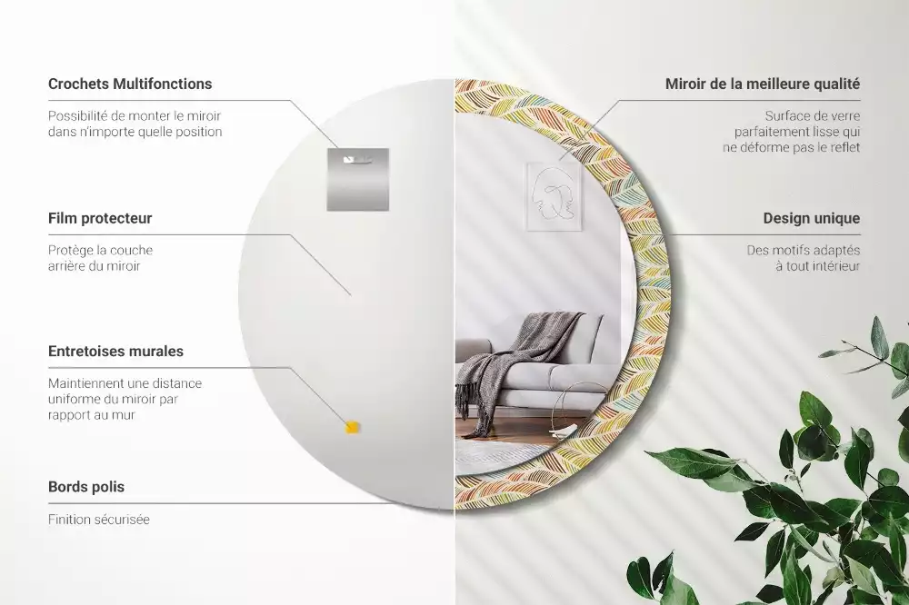 Kerek díszes tükör Absztrakt